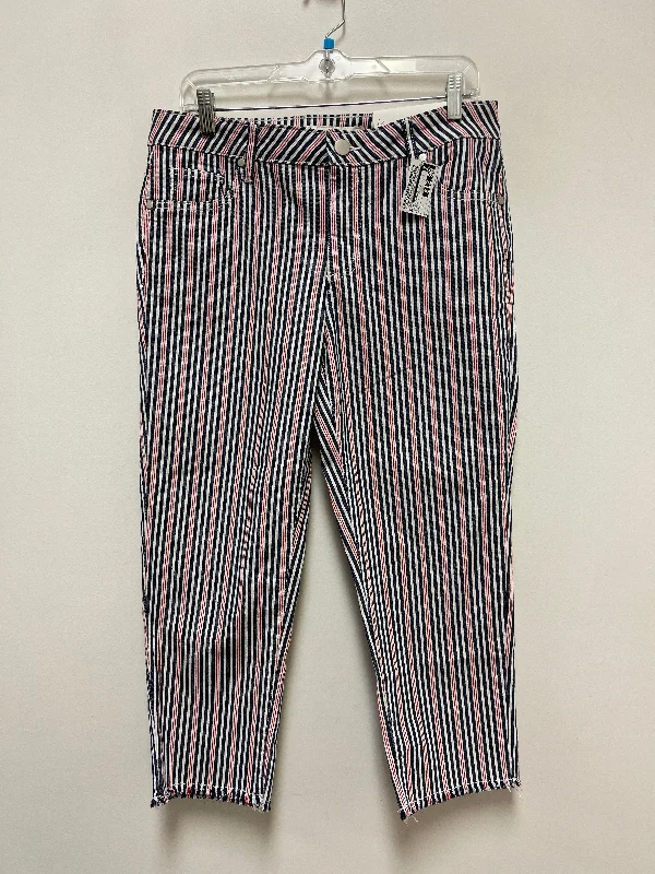 Jeans Cropped By Cato In Striped Pattern, Size: 12