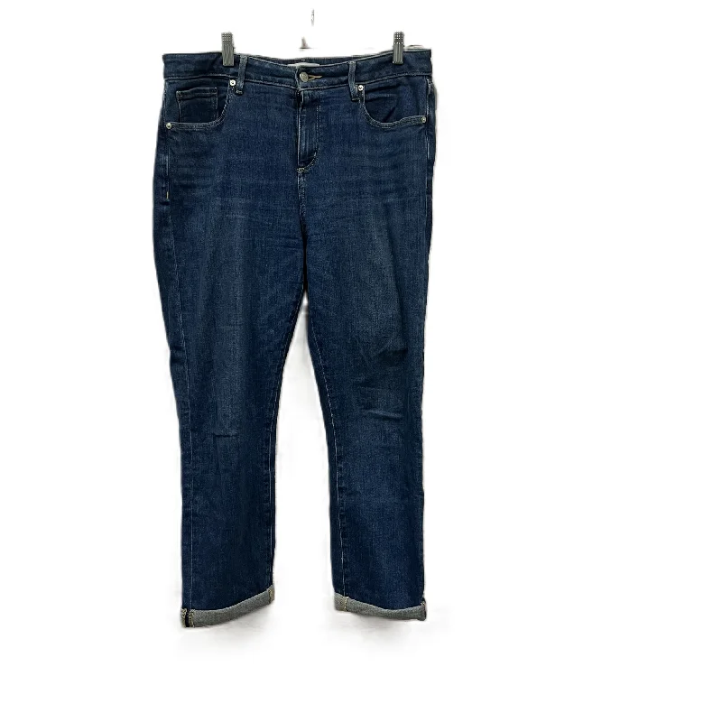 Jeans Straight By Loft In Blue Denim, Size: 10