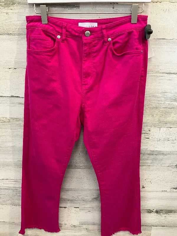 Jeans Straight By Loft In Pink Denim, Size: 2