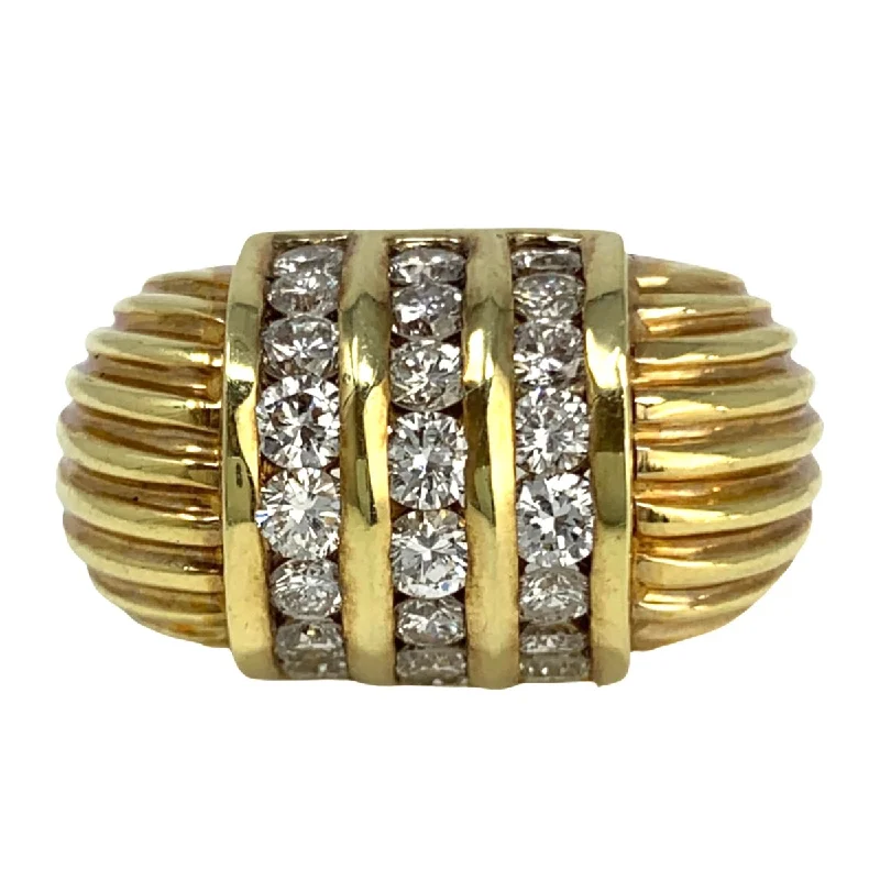 Rondette 14K Gold Ring with Diamonds