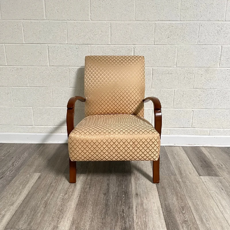 Upholstered Chair with Wood Arms