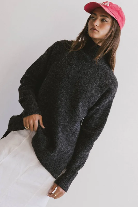 Gracie High Neck Sweater in Black