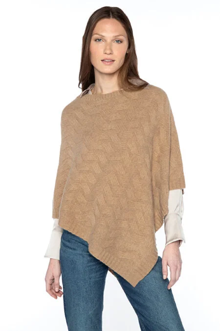 Kinross Cashmere Cable Poncho