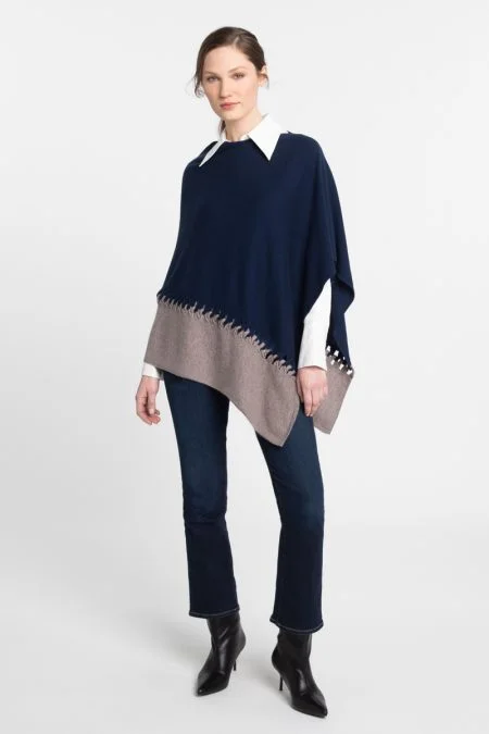 Kinross Cashmere Twist Stitch Poncho