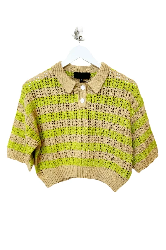 NO.6 Porto Polo Cotton Knit in Lime Stone