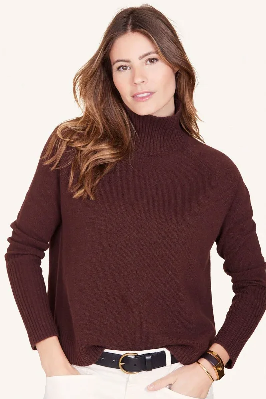 Not Monday Sloane Cashmere Turtleneck in Currant