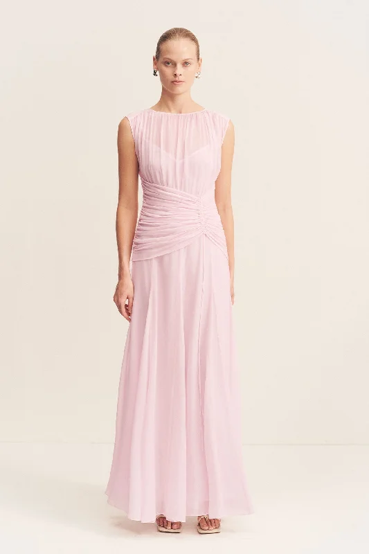 AMINA HIGH NECK MAXI DRESS - FAIRYFLOSS