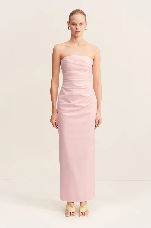 LANI STRAPLESS DRAPED MAXI DRESS - FAIRYFLOSS