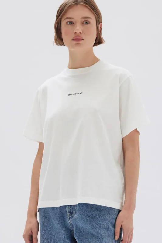 Assembly Label - Exhibited Print SS Tee, Antique White / Black