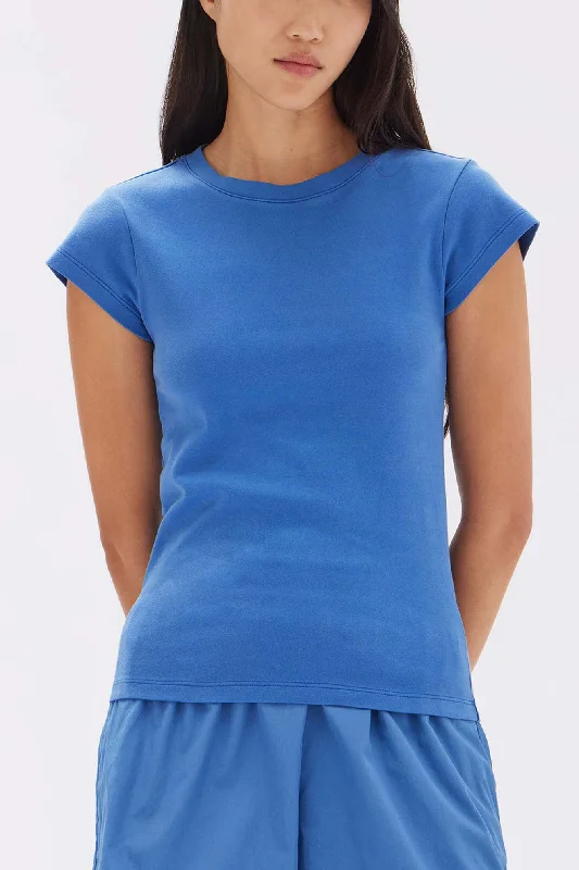 Assembly Label - Josie Cap Sleeve Tee, Lapis