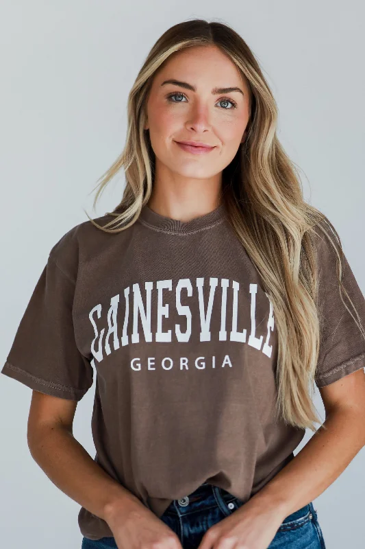 Brown Gainesville Georgia Block Letter Tee