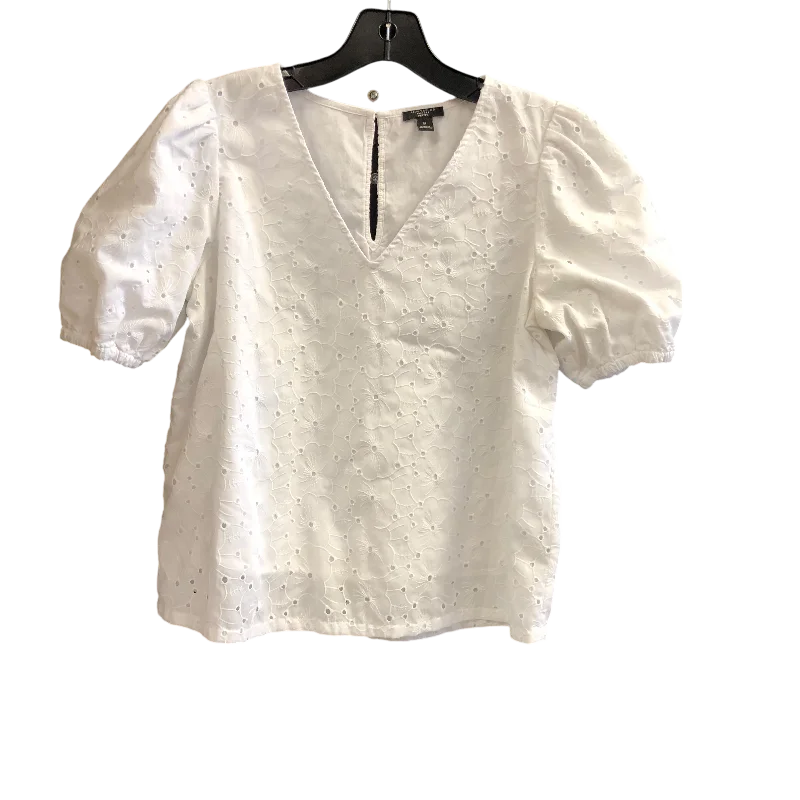 Top Short Sleeve By Ann Taylor In White, Size: Sp