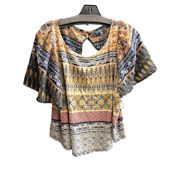 Top Short Sleeve By Lucky Brand In Brown, Size: M