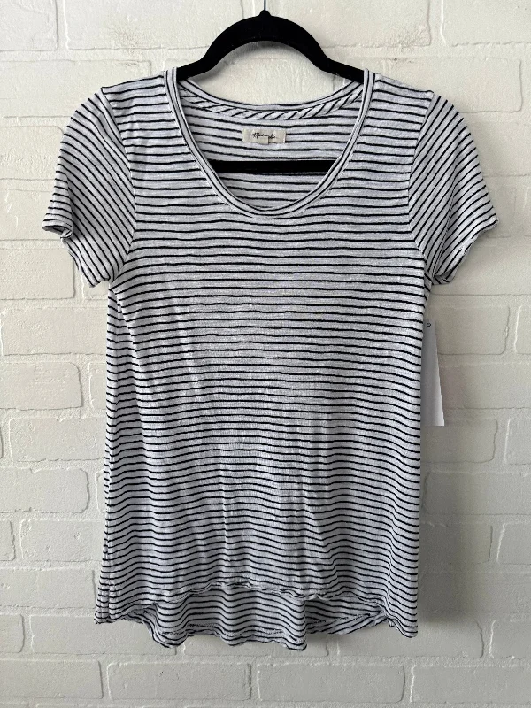 Top Short Sleeve By Madewell In Black & White, Size: S