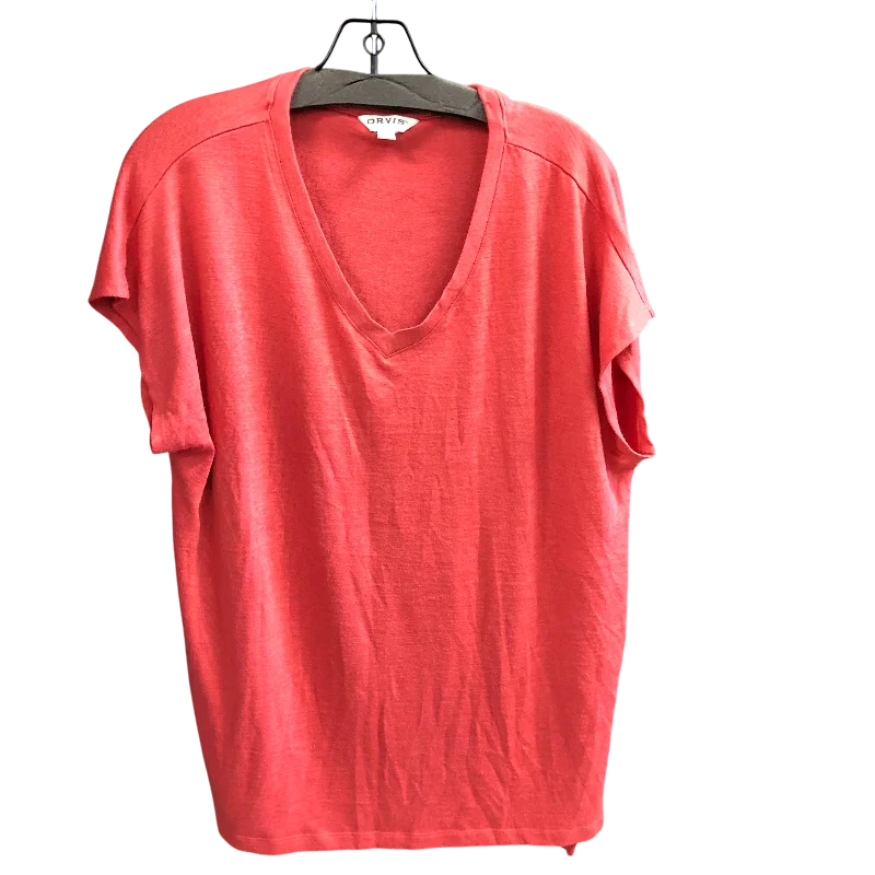 Top Short Sleeve By Orvis In Pink, Size: L