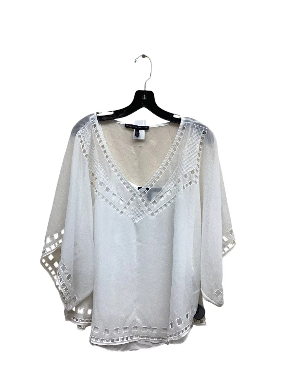 Top Short Sleeve By White House Black Market In White, Size: L