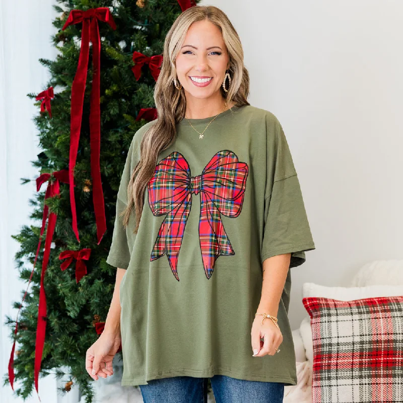 Wrapped With Love Boyfriend Tee, Moss