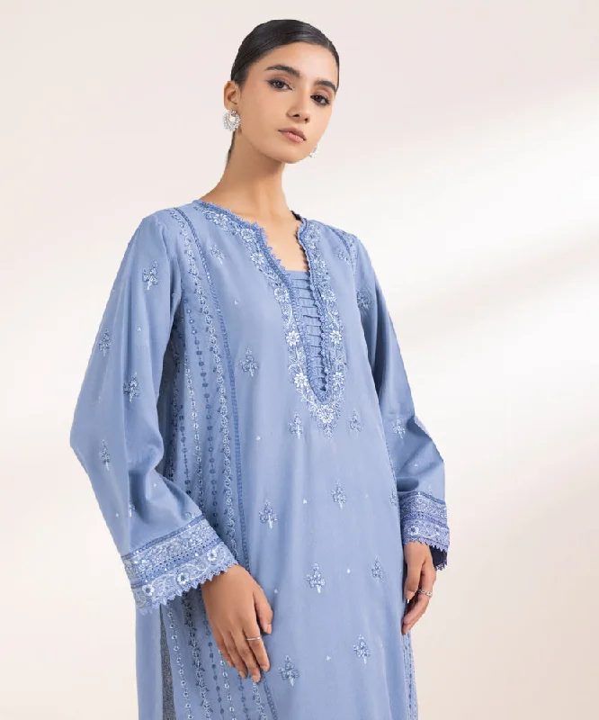 Embroidered Cotton Karandi Shirt