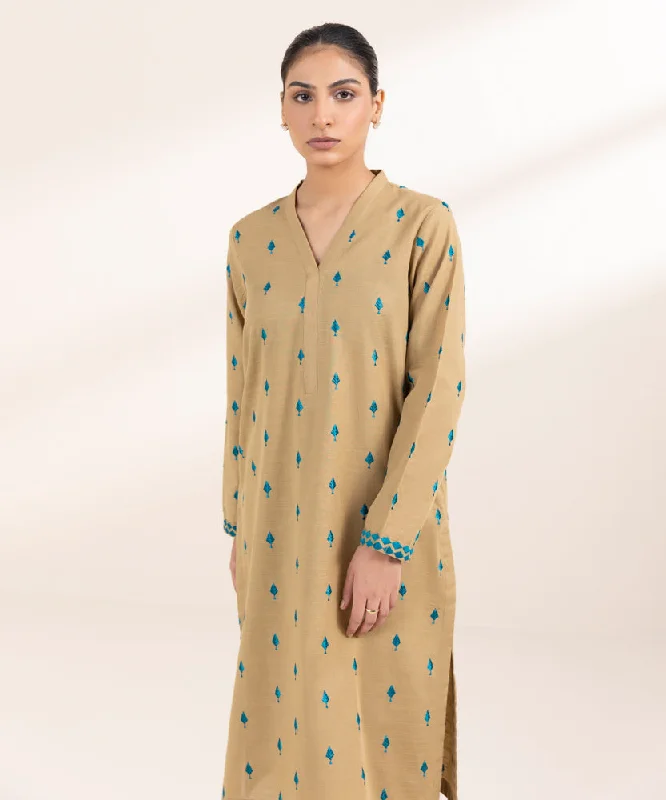 Embroidered Light Khaddar Shirt