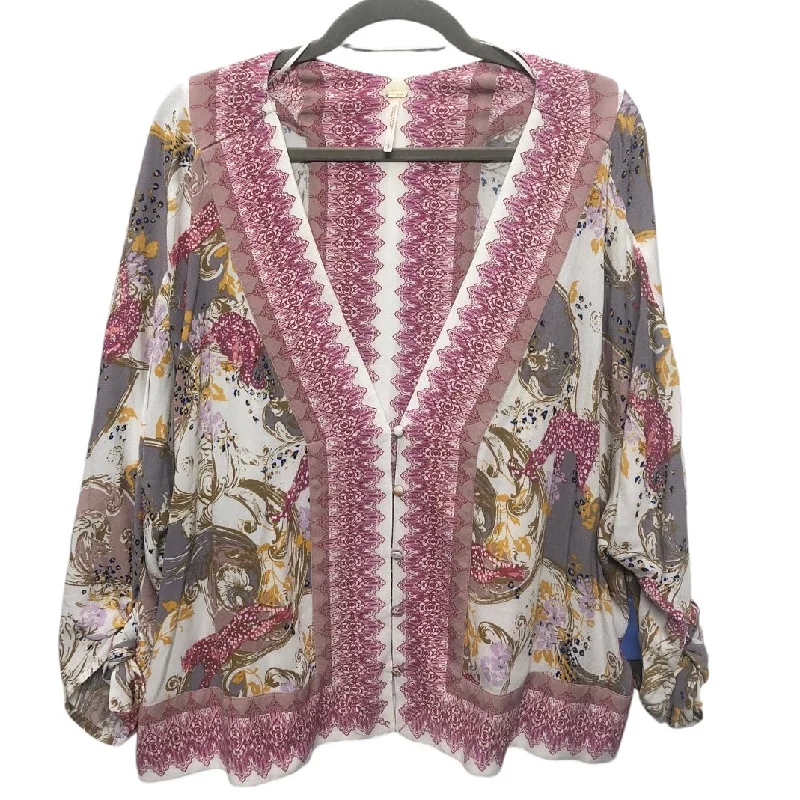 Blouse 3/4 Sleeve By Free People In Multi-colored, Size: L