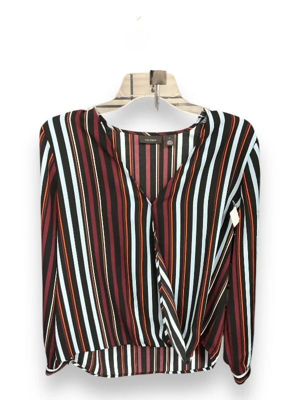 Blouse Long Sleeve By Halogen In Striped, Size: S