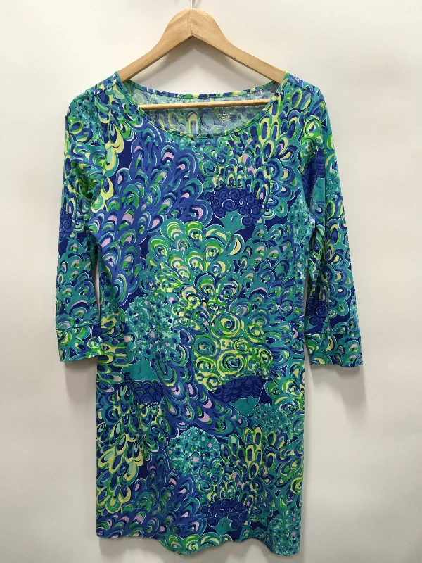 Blue & Green Dress Casual Midi Lilly Pulitzer, Size M