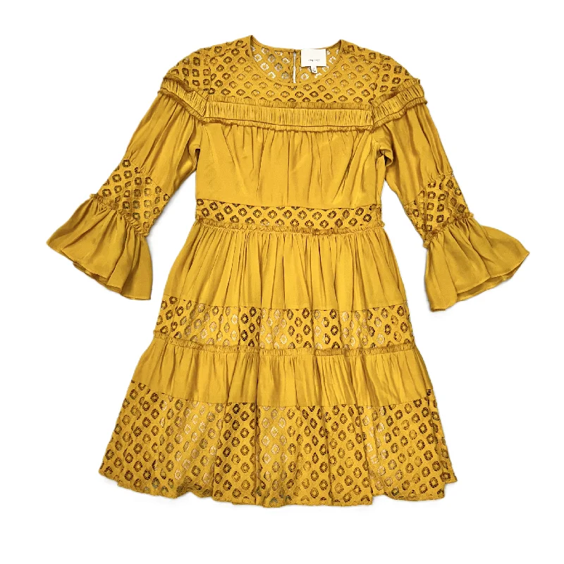 Dress Casual Midi By Cinq A Sept In Yellow, Size: S