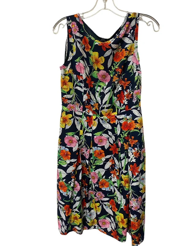 Dress Casual Midi By Jones New York In Floral Print, Size: 6