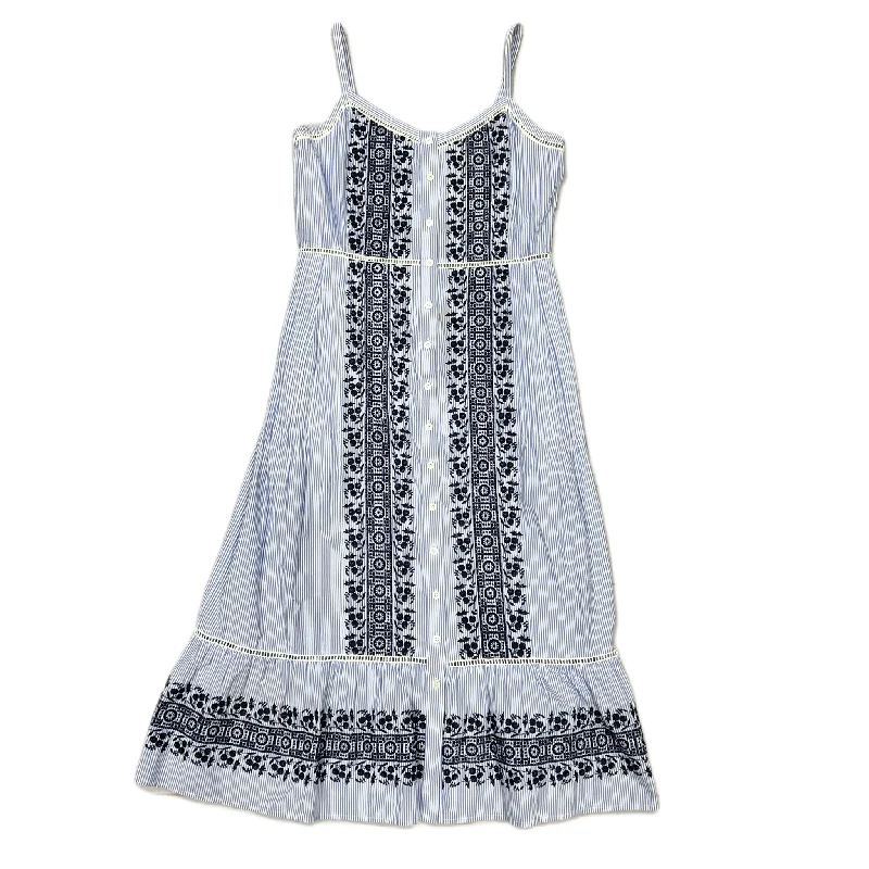 Dress Casual Midi By Veronica Beard In Blue & White, Size: M