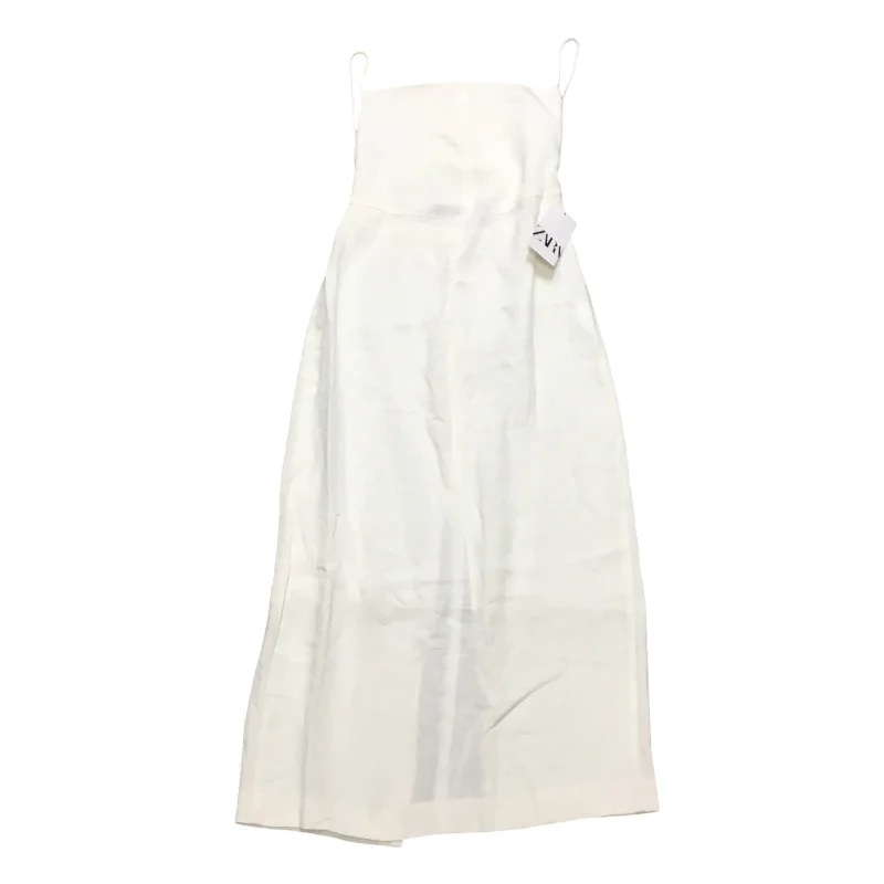 Dress Party Midi By Zara In Cream, Size: M