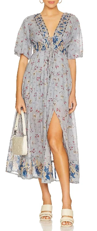 Lysette Maxi Dress in Bluebell Combo