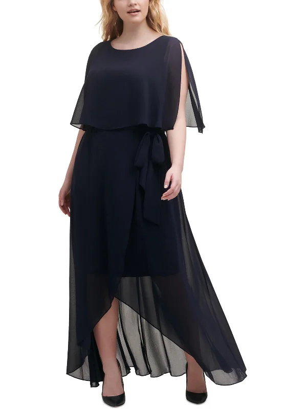 Plus Womens Chiffon Long Maxi Dress