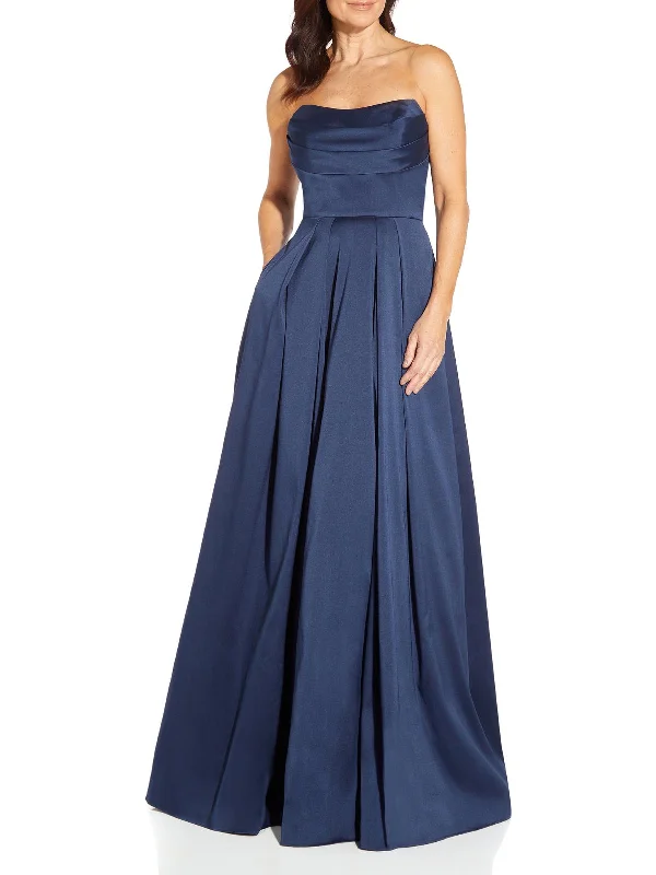 Womens Strapless Maxi Evening Dress