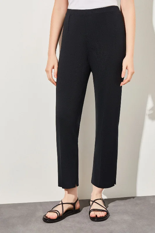 Knit Straight-Leg Ankle Pants