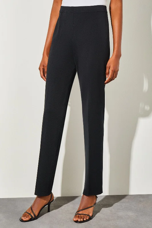 Plus Size Knit Straight-Leg Pants