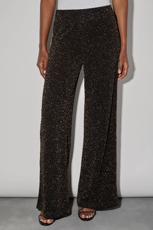 Plus Size Stretch Shimmer Wide Leg Pant