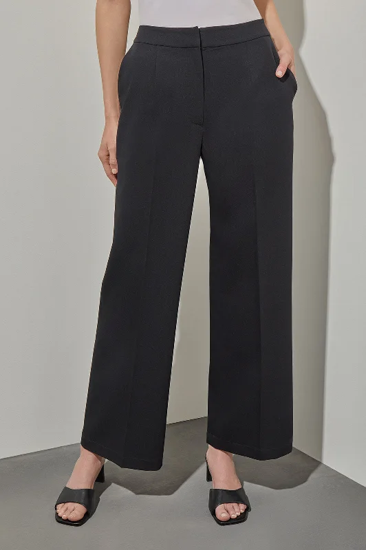 Plus Size Stretch Woven Wide-Leg Pants