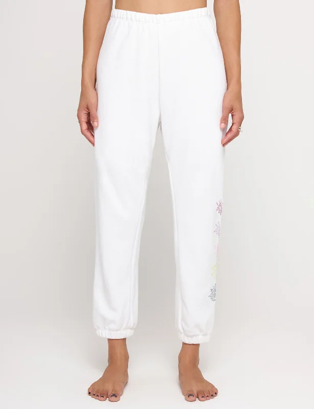 All Eyes Luna Sweatpant - White