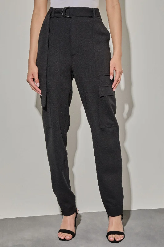 Stretch Deco Crepe Cargo Pants