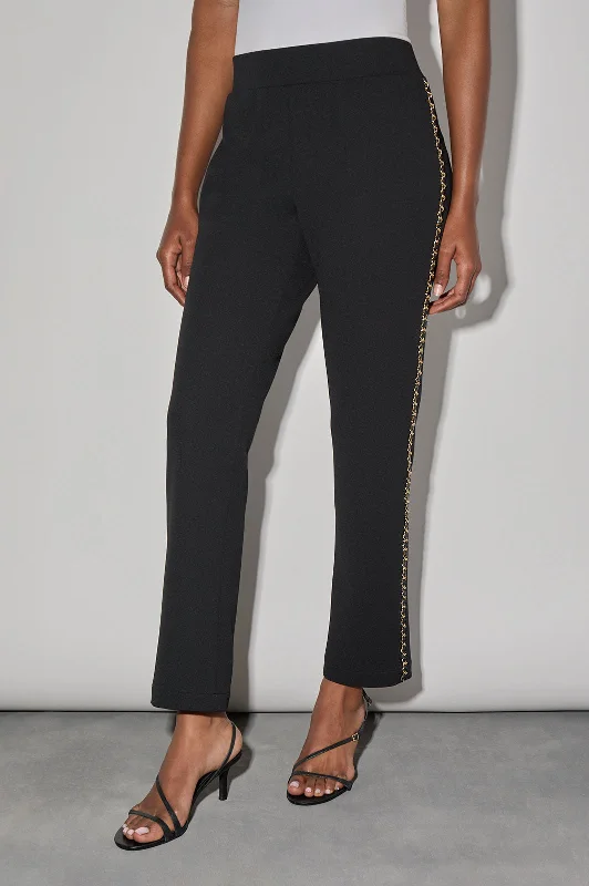 Stretch Deco Crepe Tuxedo Pants