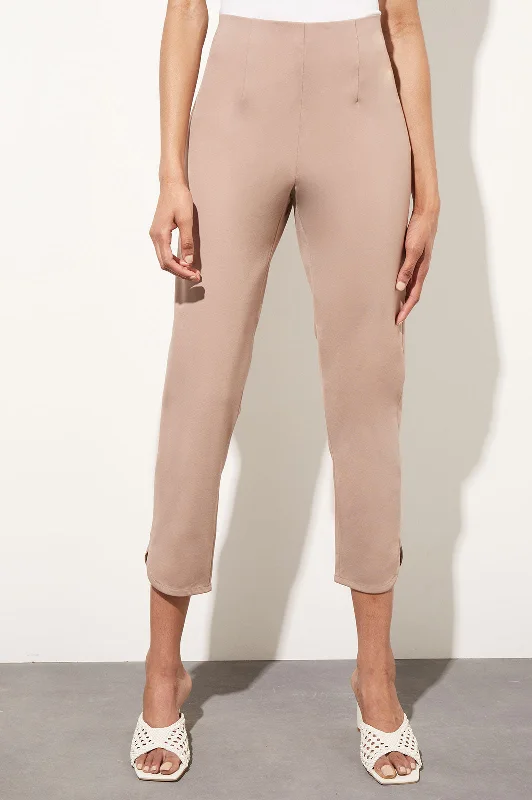 Stretch Ponte Straight-Leg Ankle Pants