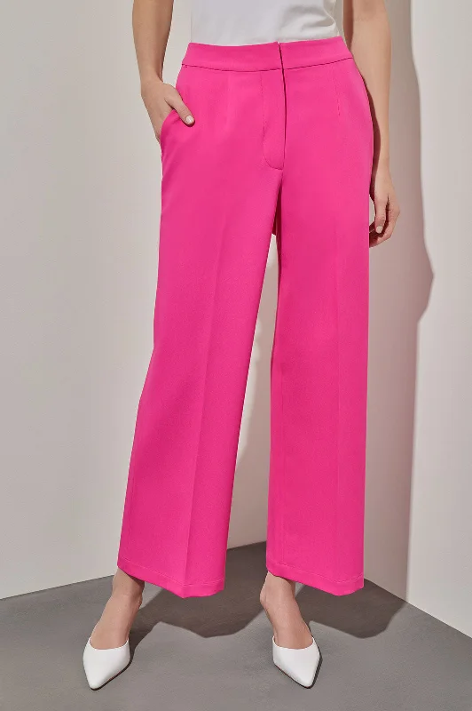 Stretch Woven Wide-Leg Pants