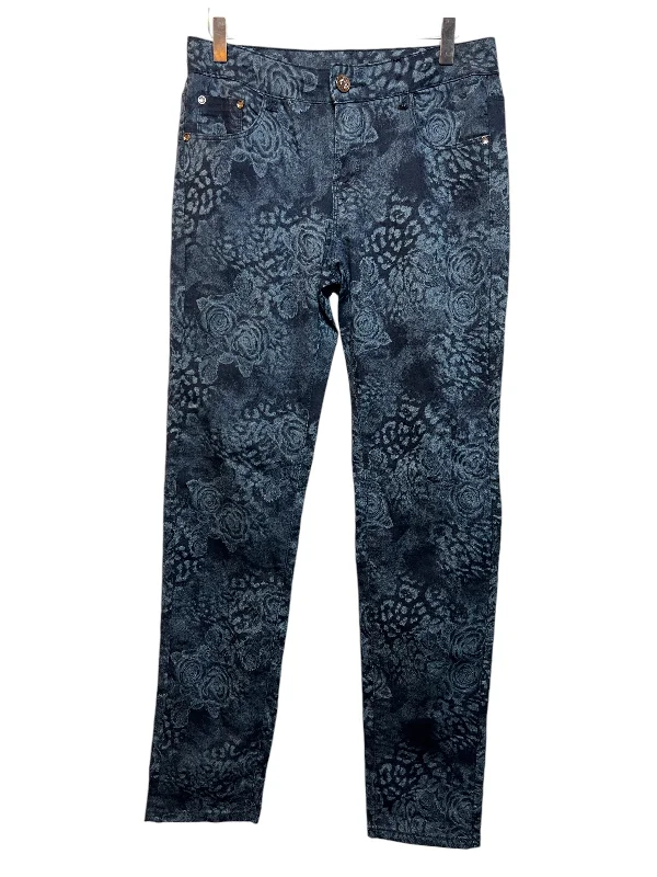 Women's Floral Patterned Blue Jeans (W32)