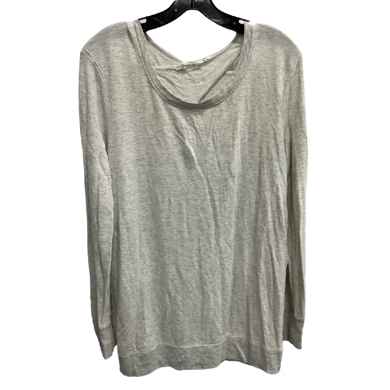 Top Long Sleeve By Athleta In Grey, Size: M