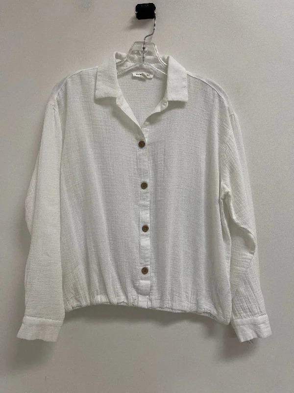 Top Long Sleeve By Beachlunchlounge In White, Size: S