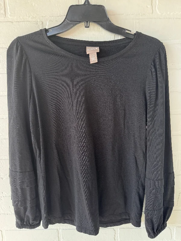 Top Long Sleeve By Chicos In Black, Size: S