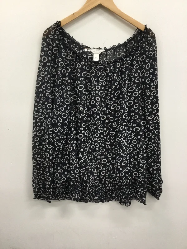 Top Long Sleeve By Cj Banks In Black White, Size: 3x