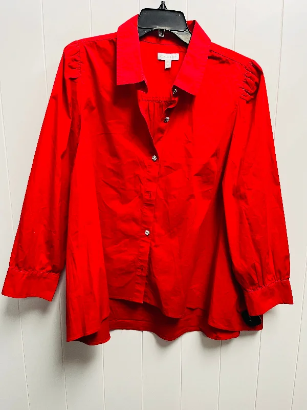 Top Long Sleeve By Crown And Ivy In Red, Size: Xxl