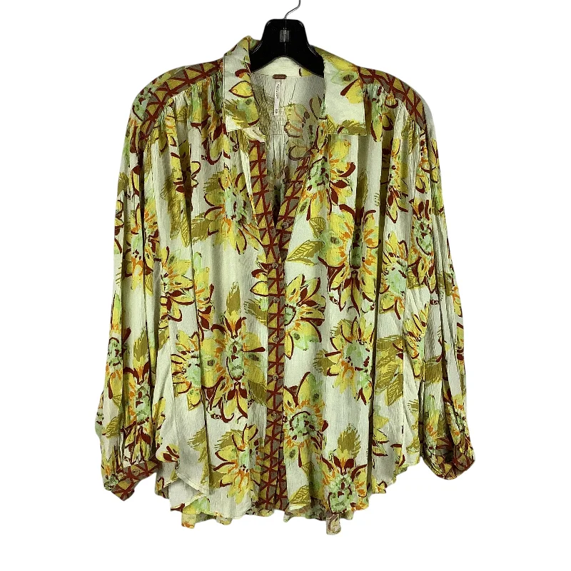 Top Long Sleeve By Free People In Yellow, Size: Xs