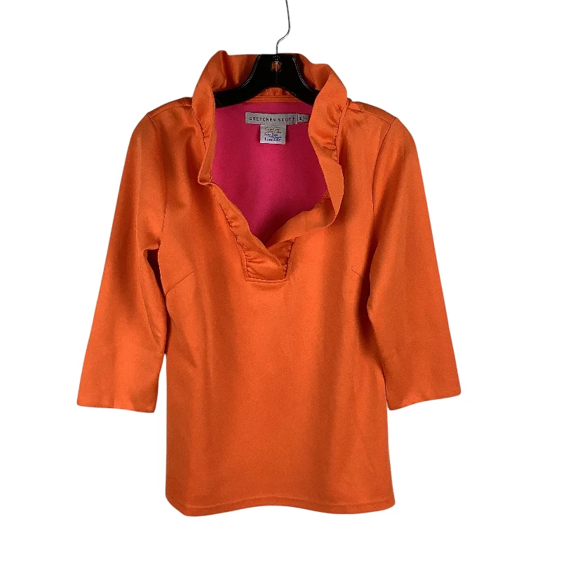 Top Long Sleeve By Gretchen Scott In Orange, Size: M